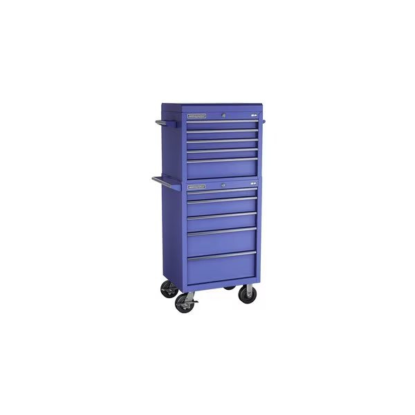 FMPro Top Chest/Cabinet With Casters, 10 Drawer, Blue, Steel, 27 in W x 20 in D, Champion Tool Storage, Mfr#: FMP2710RC-BL